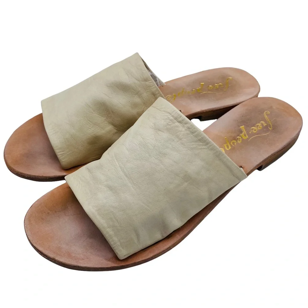 Free People Vicente Leather Slip On Sandals Size 40 or US 10
